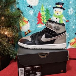 Nike Air Jordan 1 High OG Black and Silver Sneakers